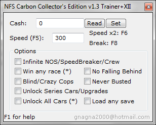 (+12) трейнер для NFS Carbon Collector's Edition v1.3