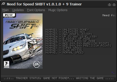 Трейнер +9 для Need For Speed Shift v1.01